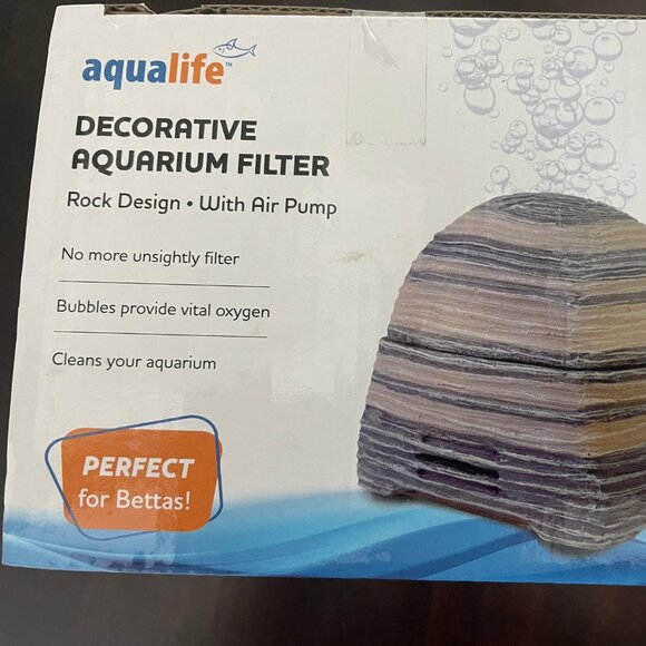 Penn-Plax Decorative Striped Rock Bubble Aquarium Filter Filtration Set - 10 Gal - Picture 2 of 5